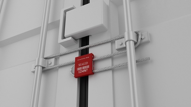 Flexigrip 500MD cable security seal on shipping container
